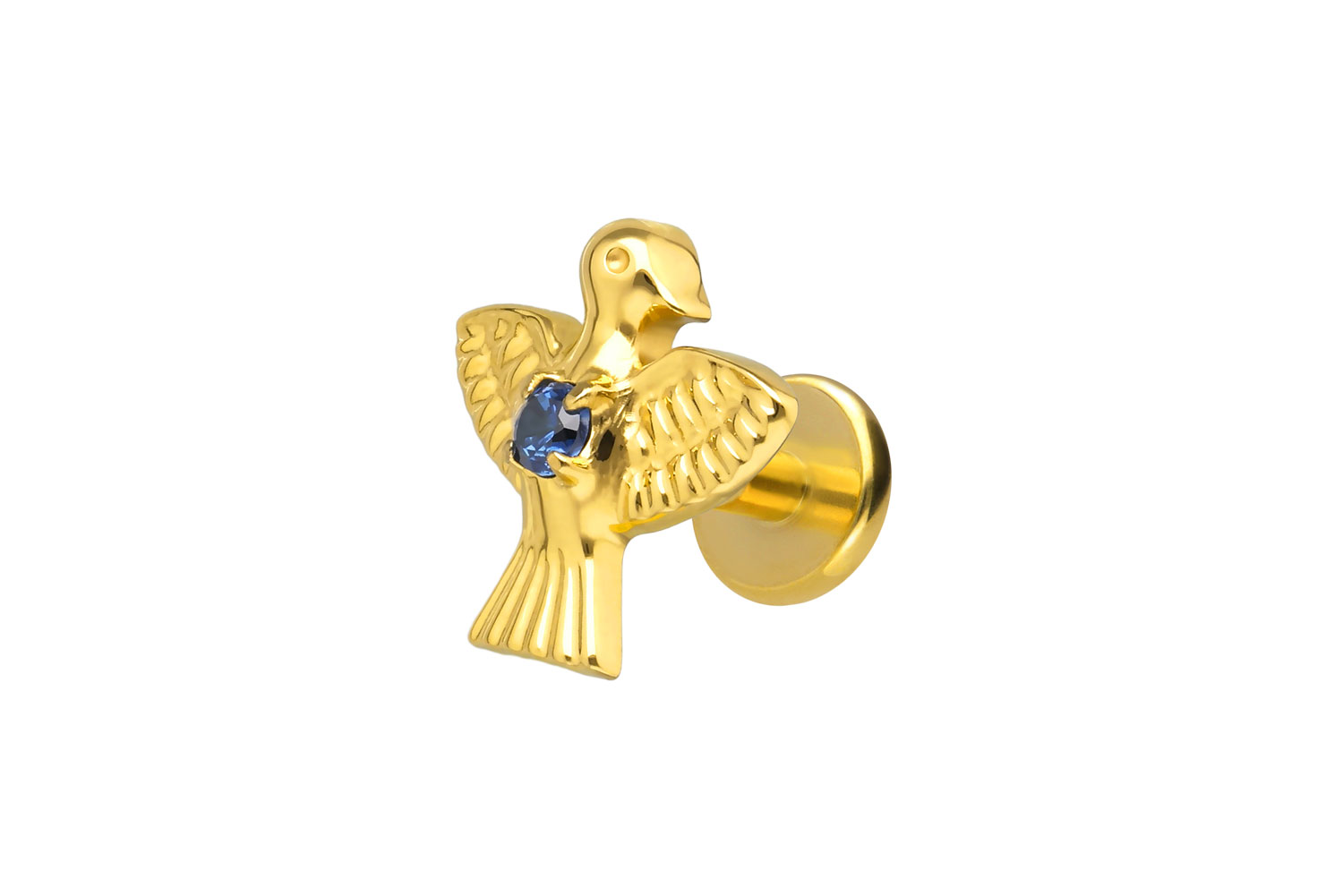 Titan Labret Piercing mit Innengewinde TAUBE